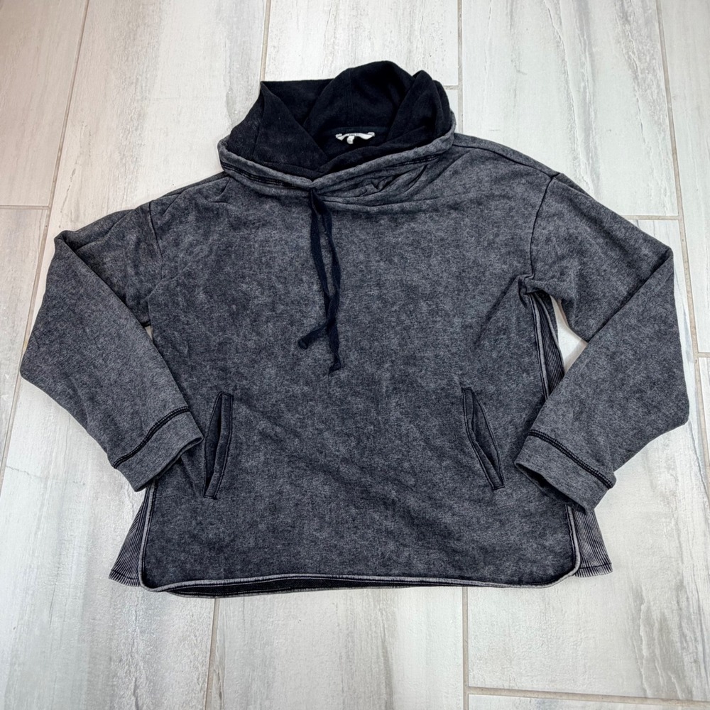 BKE Cowl Neck Hoodie Gray Acid Wash Pullover Sweatshirt XL BKEPO1857Y